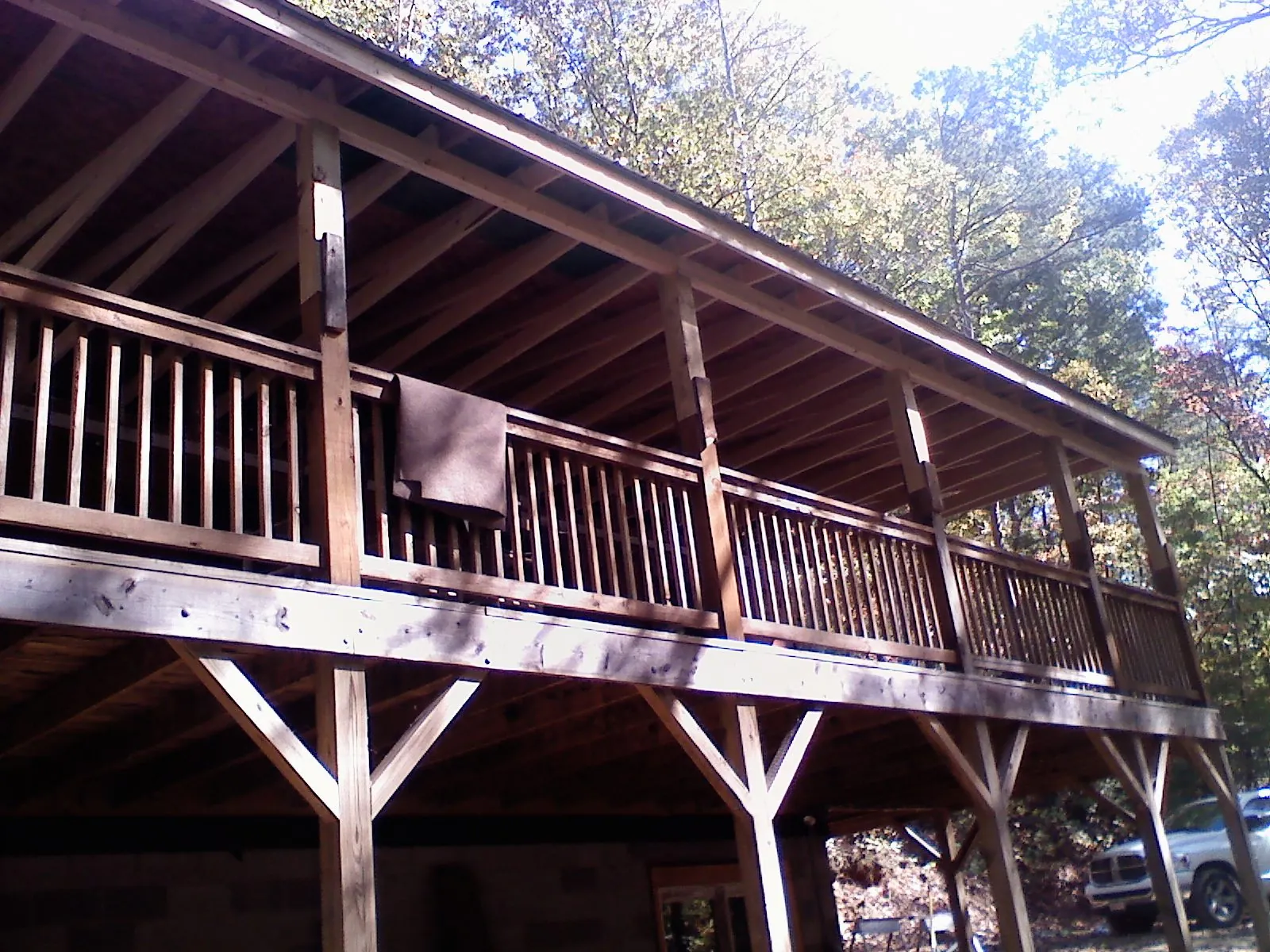 Timber framing under a new elevated porch and deck — Roof Leak Repair in Warner Springs by Roofing Brothers